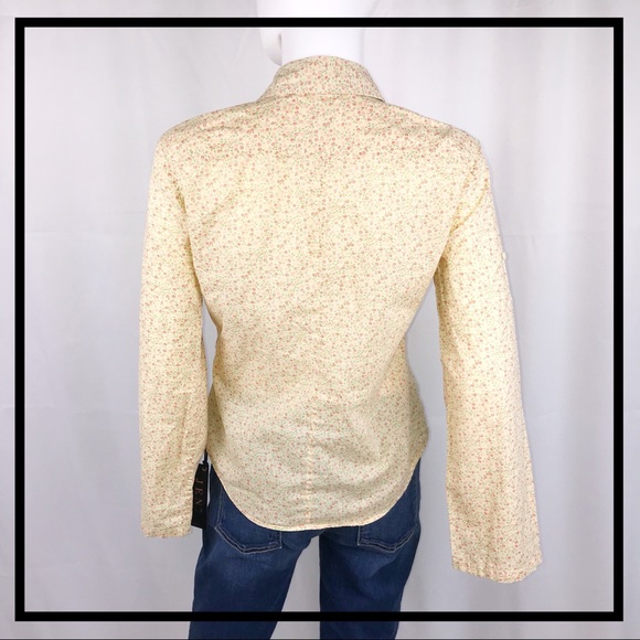GAP Pastel Yellow, Floral Button Down Size Small - Picture 4 of 5